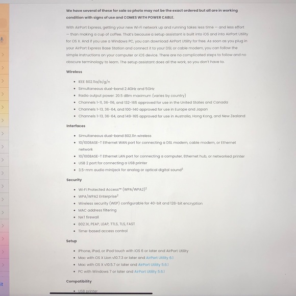 ** SOLD **. Apple Airport Express A1392 - Picture 8 of 8